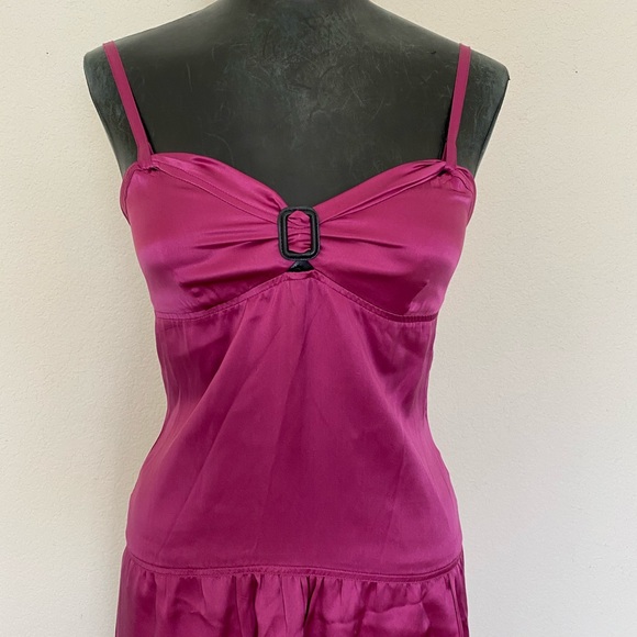 BURBERRY Silk Spaghetti Strap Drop Waist Slip Dress - Picture 1 of 11